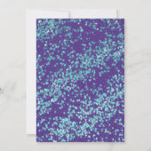 Whimsical Paarse Aqua Blue Glitter Dust Sweet 16 Kaart (Achterkant)