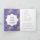 Whimsical Paarse Blauwgroen gele Giraffes Patroon Kaart (Binnen)