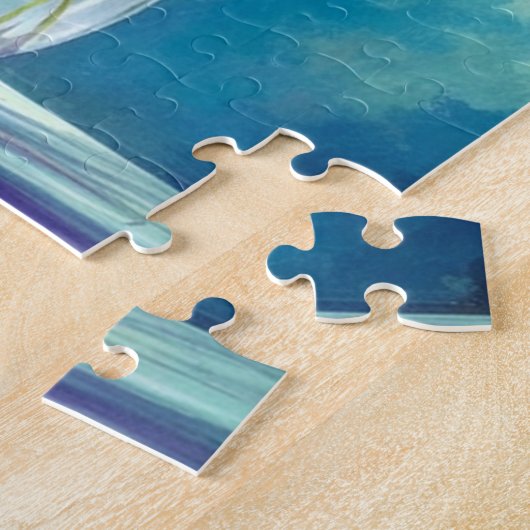 Whimsical paarse bloemen in een vaas legpuzzel (Zijkant)