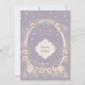 Whimsical paarse en roze bloemen uitnodiging (Voorkant)