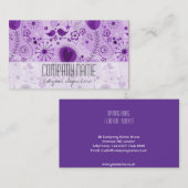 Whimsical Paarse Floral Elegant Event Planner Visitekaartje (Voorkant / Achterkant)