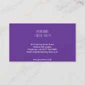 Whimsical Paarse Floral Elegant Event Planner Visitekaartje (Achterkant)