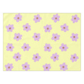 Whimsical Paarse & Gele Bloemen Retro Vrolijk Tafelkleed (Voorkant (Horizontaal))