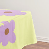 Whimsical Paarse & Gele Bloemen Retro Vrolijk Tafelkleed (Voorbeeld)