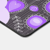 Whimsical paarse grijze hart en bloem bloemige naa bureaumat (Hoek)