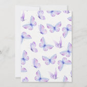 Whimsical Paarse Onze Kleine Vlinder 1e Verjaardag Kaart (Achterkant)