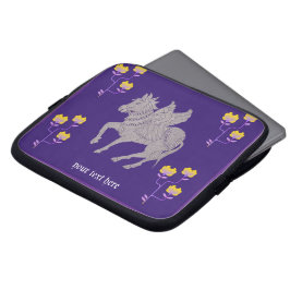 Whimsical paarse paard met vleugels Electronics Ba Laptop Sleeve