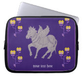 Whimsical paarse paard met vleugels Electronics Ba Laptop Sleeve (Voorkant)