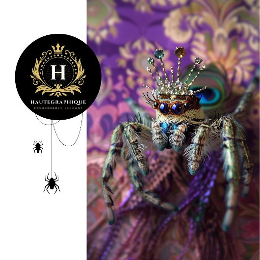 Whimsical Paarse Regal Spider Art Tissuepapier