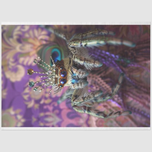 Whimsical Paarse Regal Spider Art Tissuepapier (Voorkant)