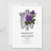 Whimsical  Paarse Rozen Gotische Bachelorette Kaart (Voorkant)