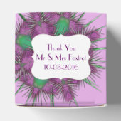 Whimsical Paarse Schotse distel bloemontwerp Bedankdoosjes (Bovenkant)