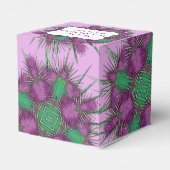 Whimsical Paarse Schotse distel bloemontwerp Bedankdoosjes (Achterkant)