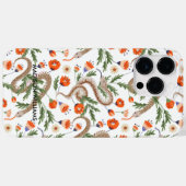 Whimsical Paarse Snake & Botanical – gepersonalise Case-Mate iPhone Case (Achterkant (horizontaal))
