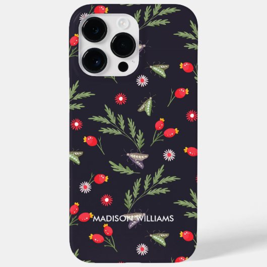 Whimsical Paarse Snake & Botanical – gepersonalise Case-Mate iPhone Case (Achterkant)