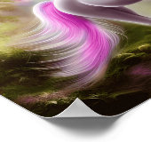 Whimsical Paarse Unicorn Poster (Hoek)