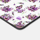 Whimsical Paarse Vlinders Patroon Monogram Bureaumat (Hoek)