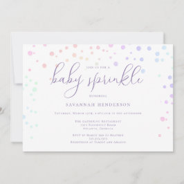 Whimsical Paarse Waterverf Confetti Baby Sprinkle Kaart