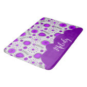 Whimsical paarse witte harten bloemen bloemige naa badmat (Gekanteld)