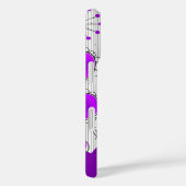 Whimsical paarse witte harten bloemen bloemige naa Case-Mate iPhone case (Achterkant / Rechts)