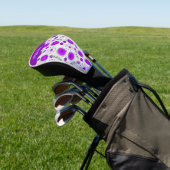 Whimsical paarse witte harten bloemen bloemige naa golfheadcover (Insitu)