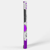 Whimsical paarse witte harten bloemen bloemige naa samsung galaxy hoesje (Rechterkant)