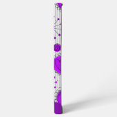 Whimsical paarse witte harten bloemen bloemige naa samsung galaxy hoesje (Linkerkant)