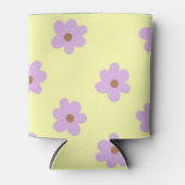 Whimsical Paarse & Yellow Flower Retro vrolijk Blikjeskoeler (Voorkant)