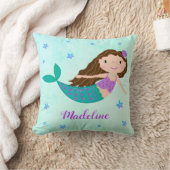 Whimsical Paarse Zeemeermin Zeester Glitter Kussen (Deken)