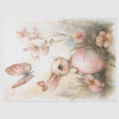 Whimsical Paashaas met Vlinders Decoupage Tissuepapier (Voorkant)