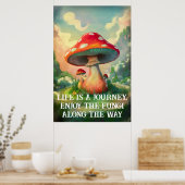 Whimsical paddenstoel met droomachtig landschap poster (Keuken)