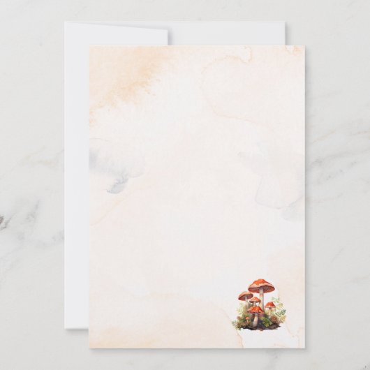 Whimsical paddenstoel waterverf Baby shower Kaart (Achterkant)