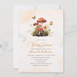 Whimsical paddenstoel waterverf Baby shower Kaart