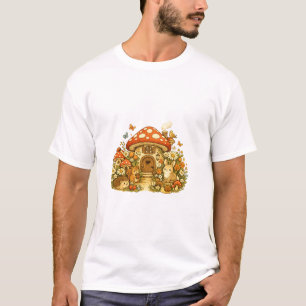 "Whimsical Paddenstoelen Cottage Dieren T-Shirt