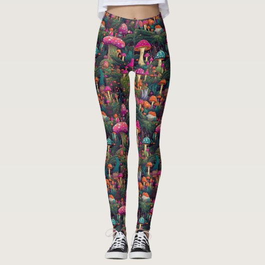 Whimsical paddenstoelen Leggings (Voorkant)