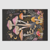 Whimsical Paddenstoelen Moten en Maan Decoupage Tissuepapier (Voorkant)