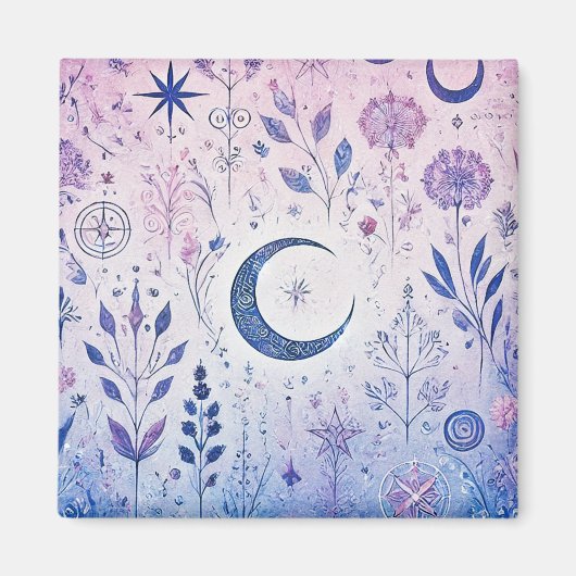 Whimsical Pagan Magnet - Celestial Pastel Design (Voorkant)