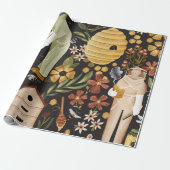 Whimsical Painted Bee Hives Beekeeper Honey Cadeaupapier (Uitgerold)