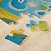 Whimsical Painted Horse: een Abstracte ruimte Legpuzzel (Zijkant)