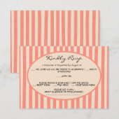 Whimsical Painted Pinstripes Wedding RSVP Card Kaart (Voorkant / Achterkant)