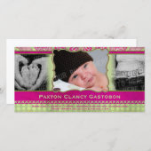 Whimsical Paisley Urban & Hip Baby aangekondigd Aankondiging (Voorkant / Achterkant)