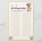 Whimsical Pajama Animals: All Things Baby Game  Briefpapier (Voorkant)