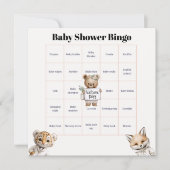 Whimsical Pajama Animals: Baby Shower Bingo Kaart (Voorkant)