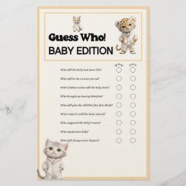 Whimsical Pajama Animals: Guess Who Baby Game  Briefpapier