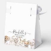 Whimsical Pajama Animals: Soft Pastel Party Accent Bedankdoosjes (Achterkant)