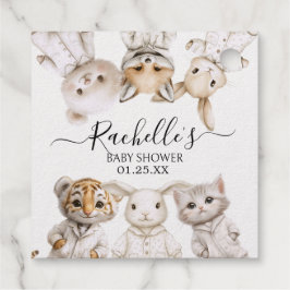 Whimsical Pajama Animals: Soft Pastel Party Accent Bedankjes Labels