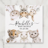 Whimsical Pajama Animals: Soft Pastel Party Accent Bedankjes Labels (Achterkant)