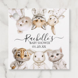 Whimsical Pajama Animals: Soft Pastel Party Accent Bedankjes Labels