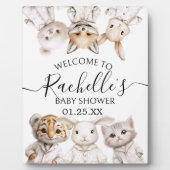 Whimsical Pajama Animals: Soft Pastel Party Accent Fotoplaat (Voorkant)