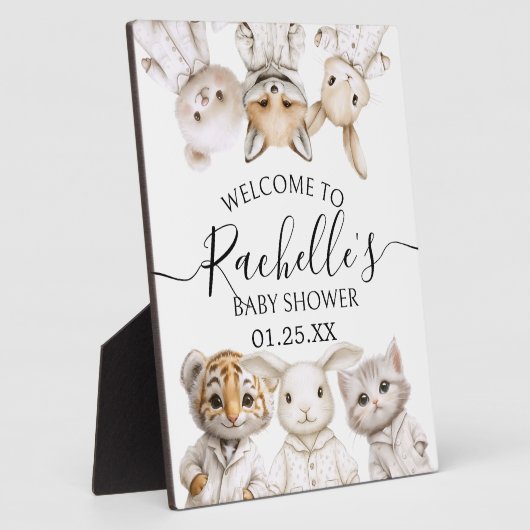 Whimsical Pajama Animals: Soft Pastel Party Accent Fotoplaat (Zijkant)